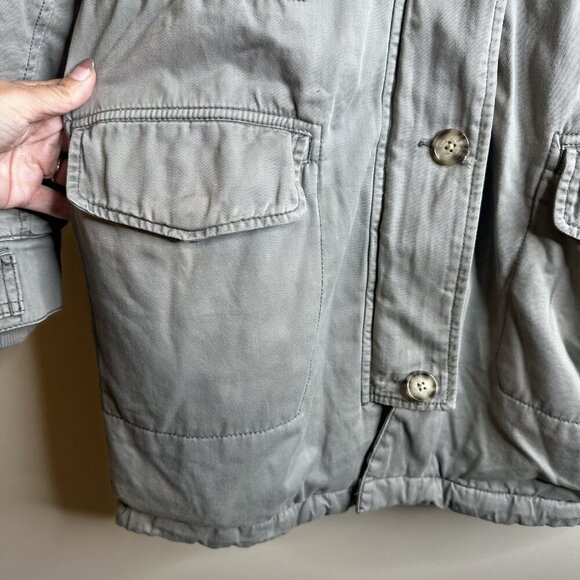 Vintage Y2K Abercrombie & Fitch Fur Lined Parka Jacket Womens M Green Bella Swan - Picture 5 of 16